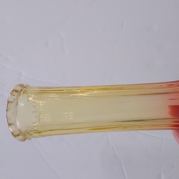 Vintage Jeanette Amberina Glass Vase,Red,Yellow.8 3/4in.Hx2 1/3inW.GUC. - Picture 5 of 7
